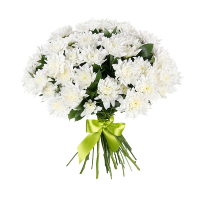 Букет «Белый ангел» – скульптурная чистота белых хризантем Златоуст Челябинская область
