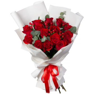 Букет «История любви» – 15 красных роз для вашей прекрасной истории Златоуст Челябинская область