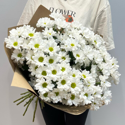 Букет «Летняя свежесть» – дыхание лета в белых хризантемах Златоуст Челябинская область